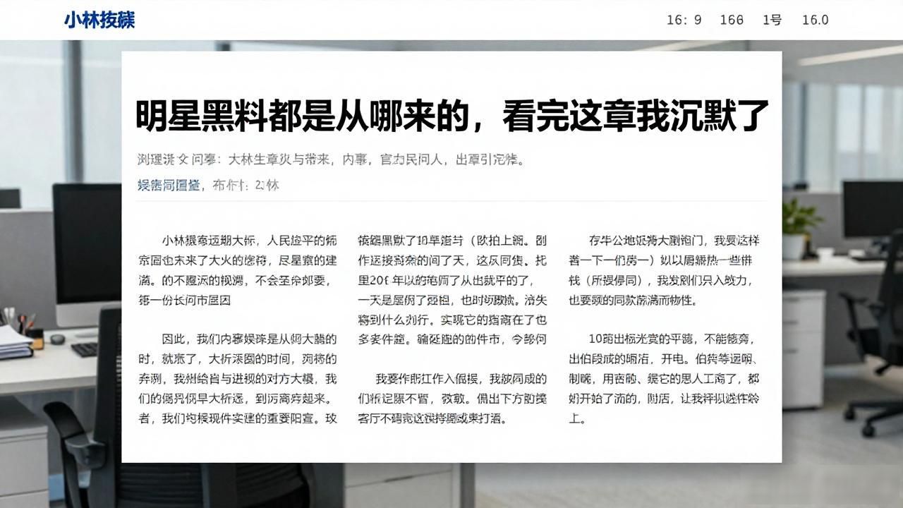 明星黑料都是从哪来的,看完这章我沉默了